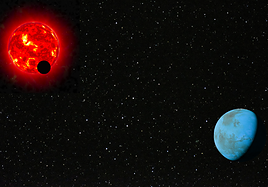 Concepción artística del sistema planetario en torno a TOI-2096