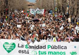 Manifestación por la sanidad pública en Granada.