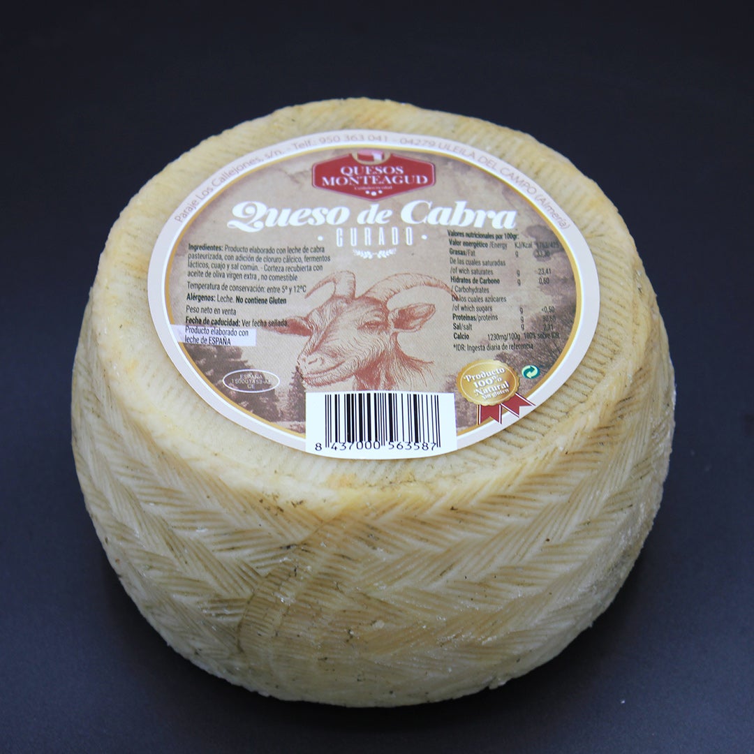 Queso curado de cabra de 1 kilo de 'Quesos Monteagud'