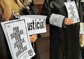 Concentración de los letrados en Jaén, el pasado 15 de febrero.