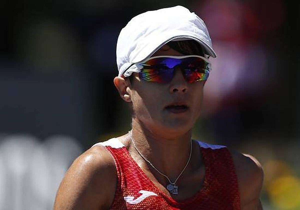 María Pérez, en una competición anterior con España.