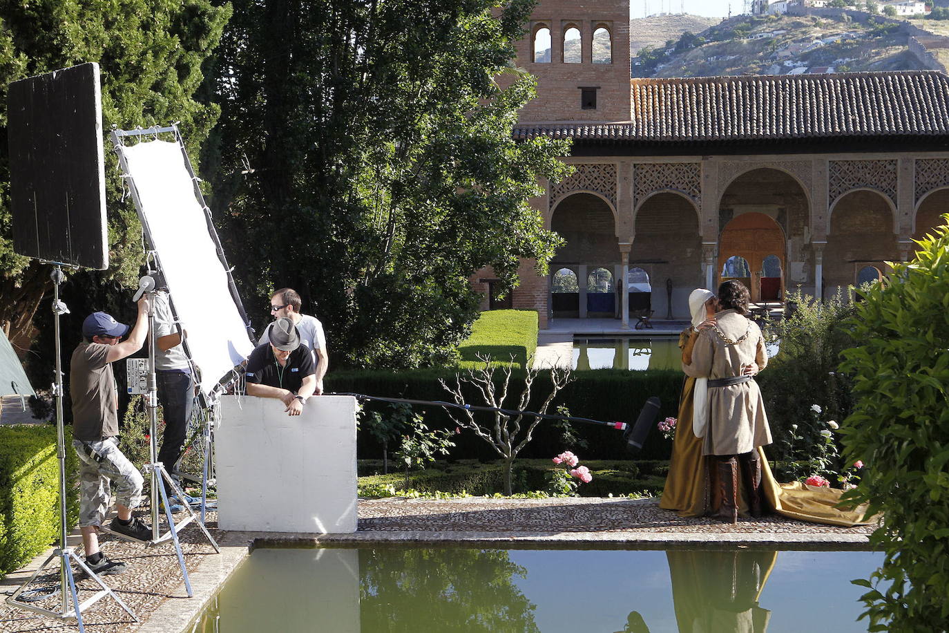 Rodaje de la serie 'Isabel' en el conjunto monumental de la Alhambra.