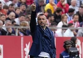 Diego Martínez, durante el último partido del Espanyol.