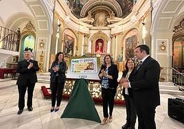 Presentación, ayer, del cupón dedicado al Santo Sepulcro.