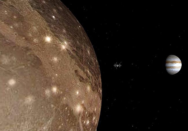Ilustración de Juice sobre Ganímedes.