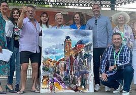 El ganador de la edicion anterior Francisco Luna junto al alcalde de Castellar, Pedro Garci