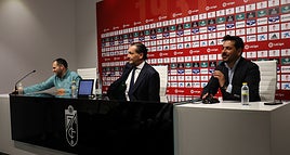 Rueda de prensa del Granada este miércoles.