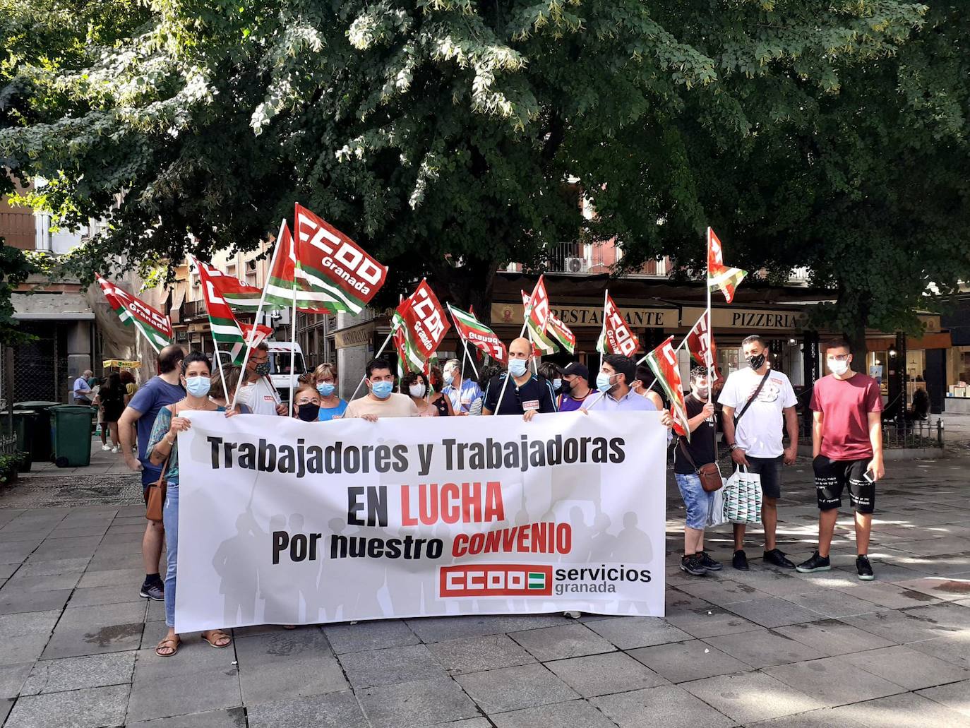 Protesta en 2021 por la negociación del convenio.