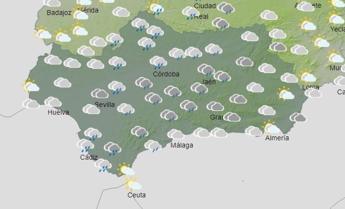 Estado del cielo en Andalucía este sábado.