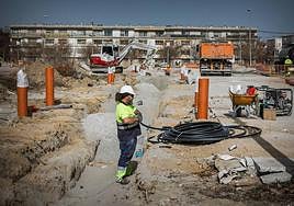 Obras en el ferial de Almanjáyar el pasado mes de febrero
