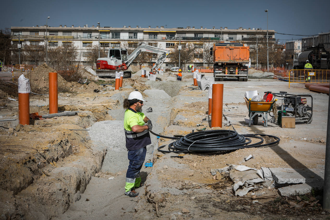 Obras en el ferial de Almanjáyar el pasado mes de febrero