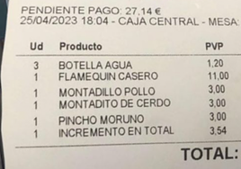 El ticket de la Feria de Abril que denuncia Facua.
