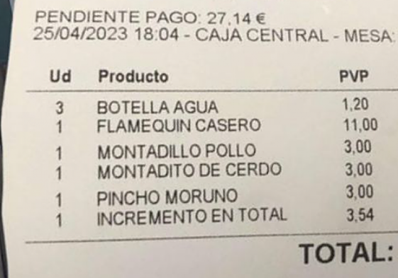 El ticket de la Feria de Abril que denuncia Facua.