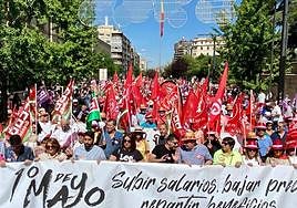 Manifestación celebrada en Granada este lunes.