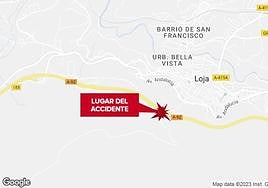 Lugar del accidente en la A-92.