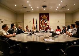 Reunión de la Asociación contra el Insomnio Familiar Fatal con la senadora socialista Micaela Navarro.