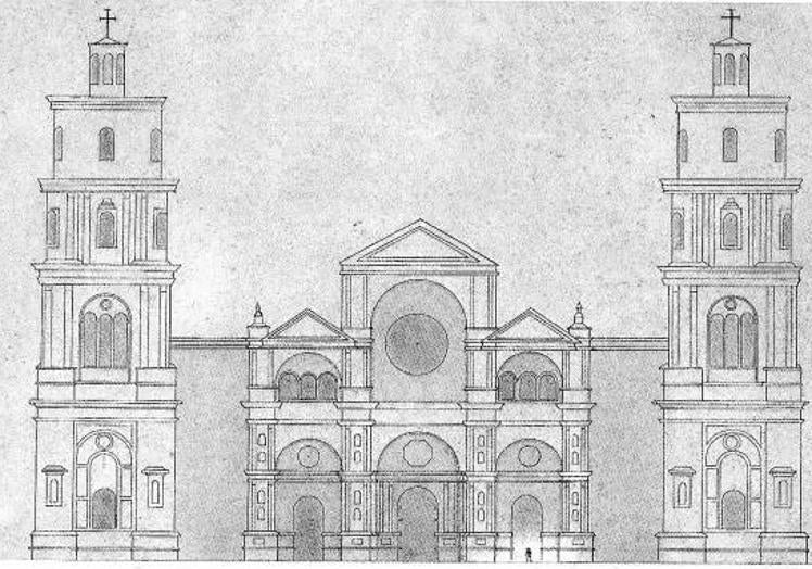 Proyecto de fachada de la Catedral de Granada. Lázaro de Velasco. 1577 según Earl E. Rosenthal.