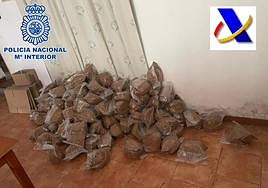 Bolsas con la picadura de tabaco.