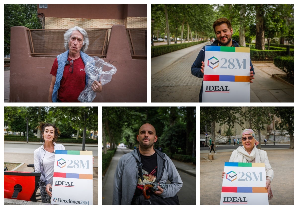 Larissa, Juan Carlos, Miguel, Victoria y Pepe, vecinos y trabajadores de Genil, posan para IDEAL.