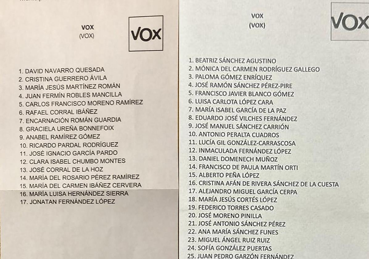 Cambio de papeletas.