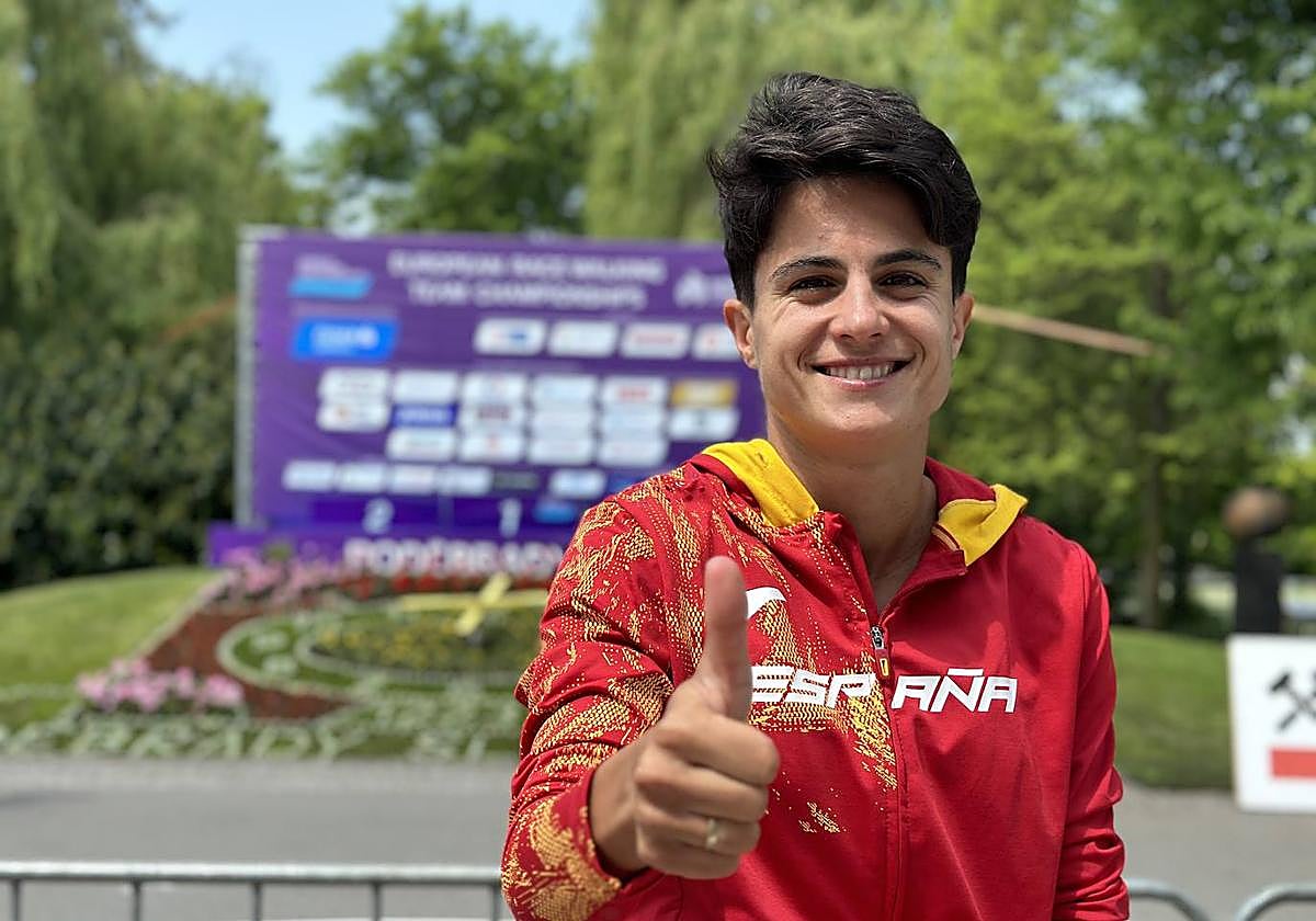 María Pérez, feliz tras su carrera en Podebrady.