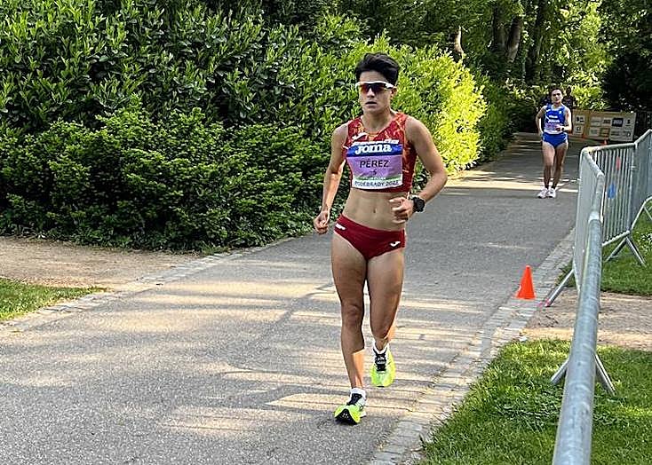 María Pérez durante la carrera.