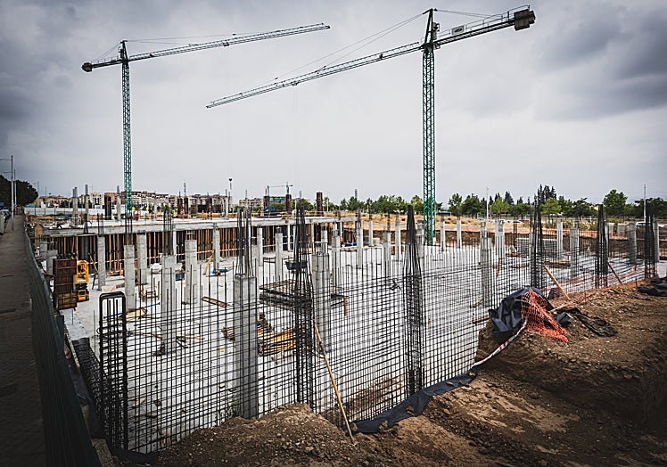 Obras del supermercado Mercadona, que abrirá a final de año.