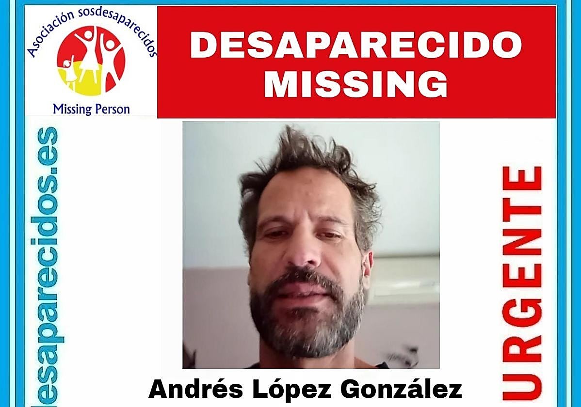 Andrés López González, desaparecido en Granada este 21 de mayo.