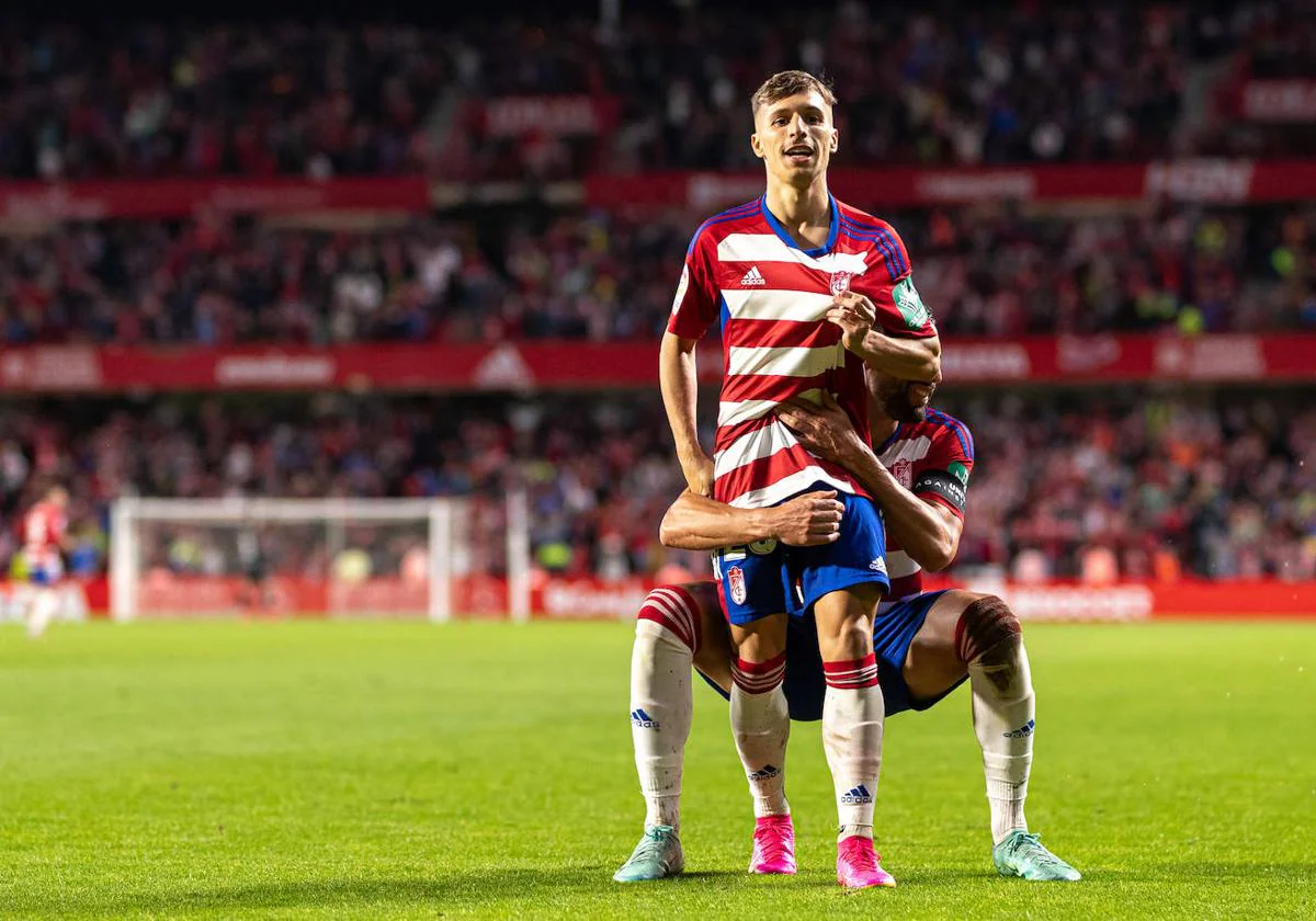 Bryan Zaragoza celebra el gol anotado ante el Leganés.