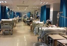 Imagen de camas situadas en el área de Urgencias de Torrecárdenas, en una imagen de archivo.