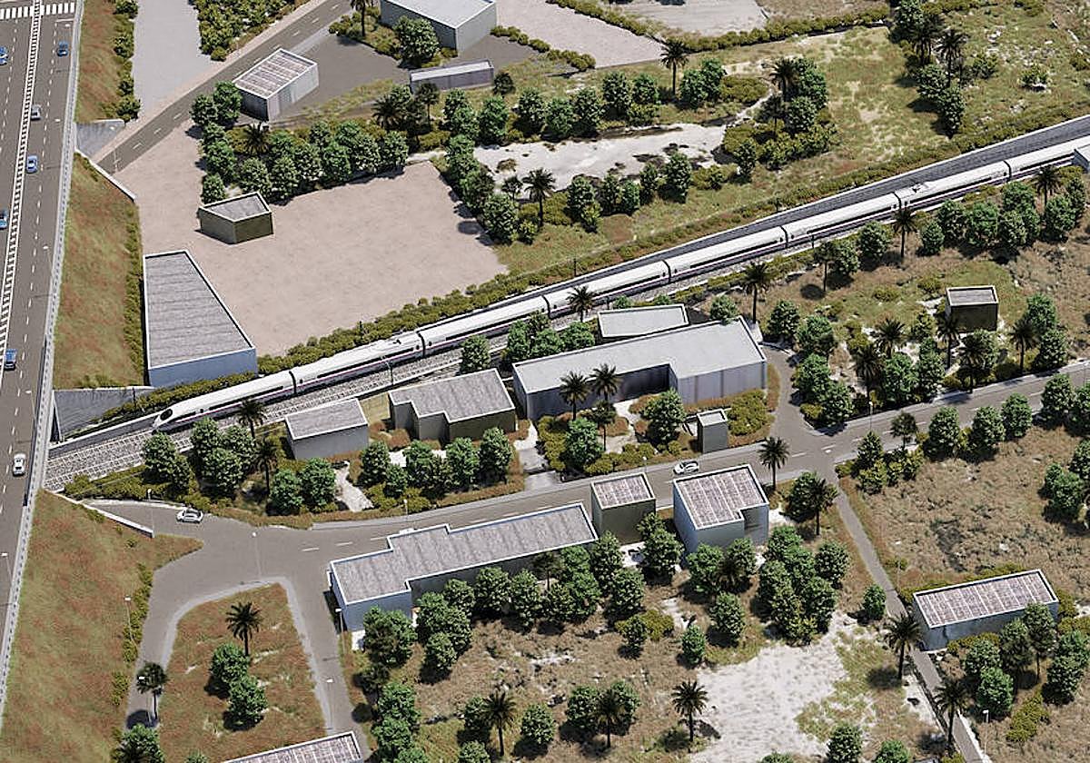 Infografía de la salida de la Alta Velocidad de Lorca.