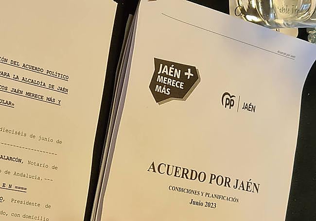 Documento pactado entre PP y Jaén Merece Más.