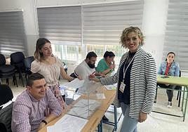 Nieves Rusillo, votando el pasado 28-M.