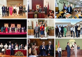 Algunos de los alcaldes que tomaron posesión en la jornada de ayer.