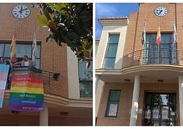 Imagen del antes y después en el ayuntamientode Vegas, enviada por el PSOE de la localidad.