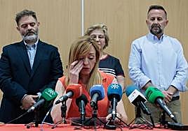 Berta Linares, en su comparecencia para anunciar que dejaba la política.