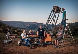 Alexis Castillo, Sergio Alonso, Javier Flores, Miguel Sánchez y Antonio Román, en el Purche.