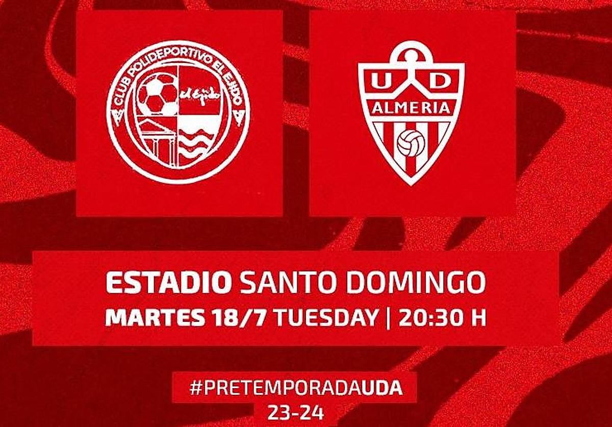 Así ha anunciado la UD Almería el amistoso en Santo Domingo (El Ejido).