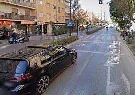 Camino de Ronda a la altura de donde se ha producido el accidente