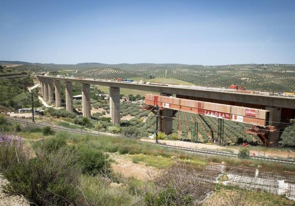 Imagen de archivo durante las obras del tramo previo a la Variante de Loja.