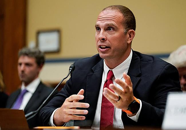 David Grusch, durante su testimonio en el congreso.