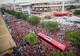 Recibimiento al Granada el día que consumó el ascenso.