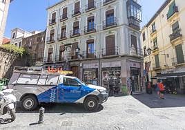 Retén de Felmosur en la zona de Plaza Nueva.