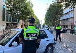 Control de la Policía Local en el Paseo de la Estación.