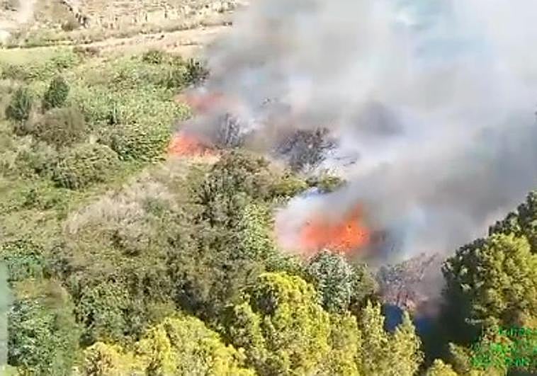 El Infoca combate por aire y tierra un incendio en Órgiva.