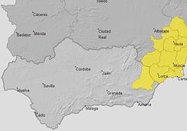 Aviso amarillo por tormentas en Los Vélez y el Almanzora