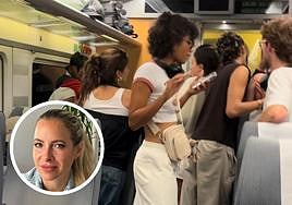 Pasajeros un uno de los AVES de Granada a Madrid que sufrieron doce horas de retraso