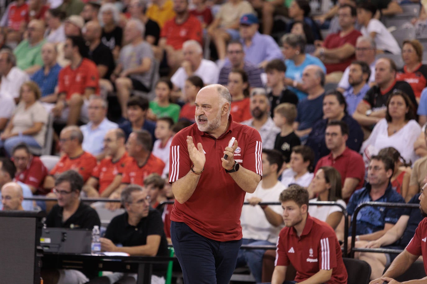 Pablo Laso, ayer en el Palacio de los Deportes