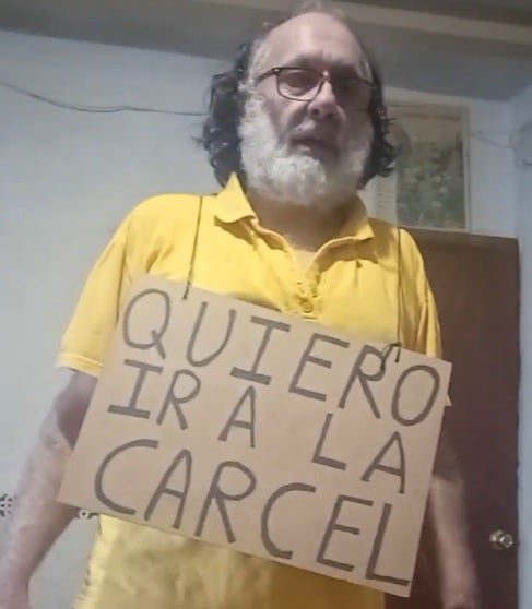 Justo, en uno de sus vídeos donde solicita ingresar en prisión.