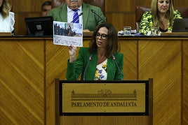 La consejera de Fomento, Rocío Díaz, en el Parlamento andaluz.